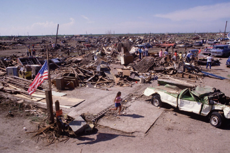 Destructions are caused by an EF4 tornado 1.