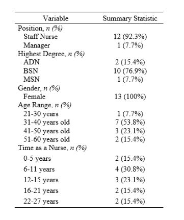 RN Sample Demographics