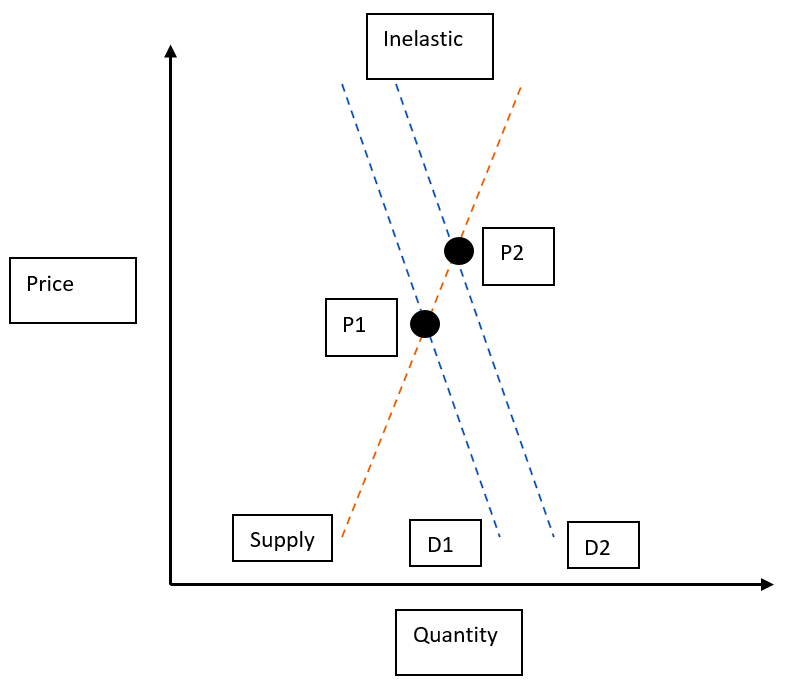 Inelastic supply and demand for Nike.